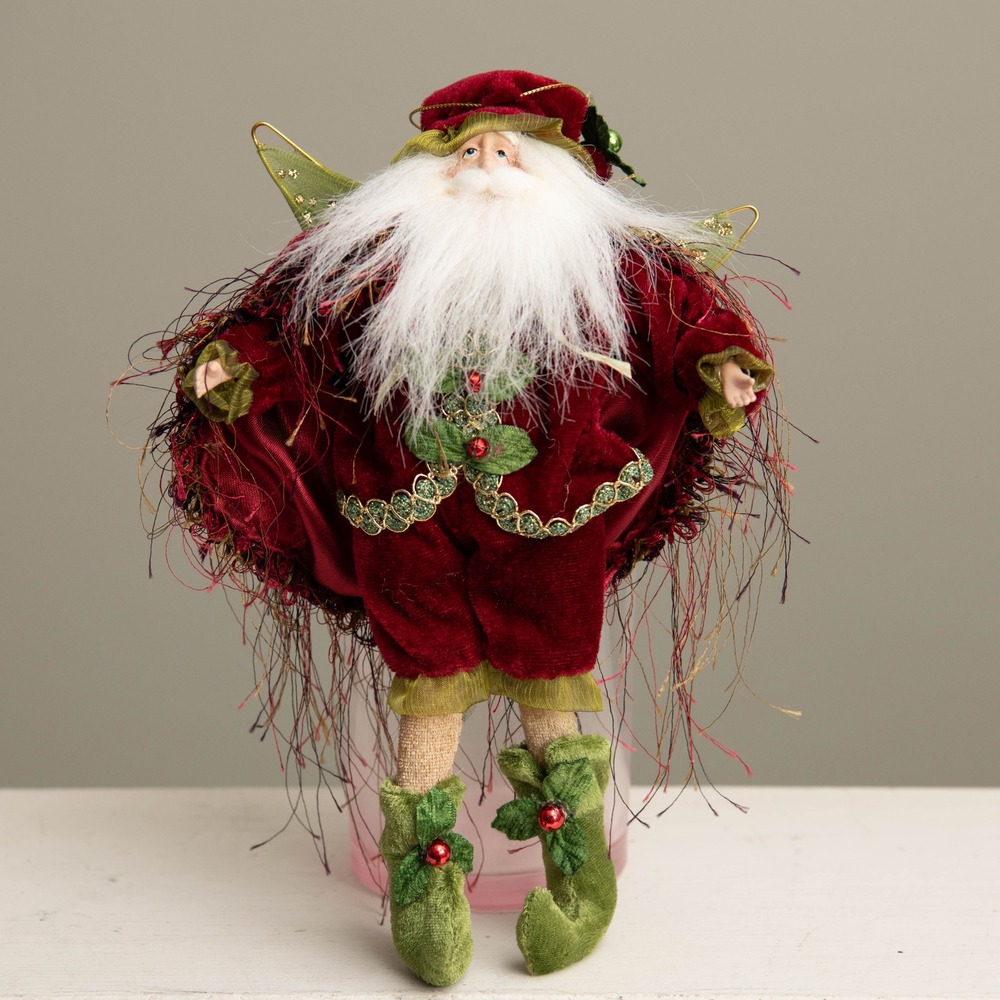 Mark Roberts Santa Fairy Elf Velvet Suit Whimsical Folk Art Festive Folklore